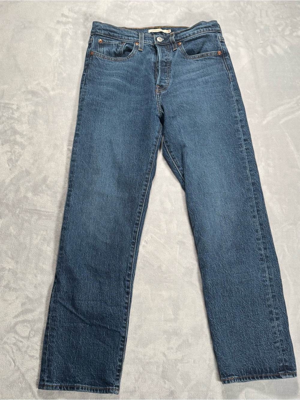 Levi’s Wedgie Straight Jeans Women’s Size 28 Blue High Rise Denim 27” Inseam